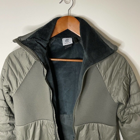 Champion Khaki Green Activewear Zip Jacket Women’s XS - Soft Fleece Upper Lining - Picture 3 of 12